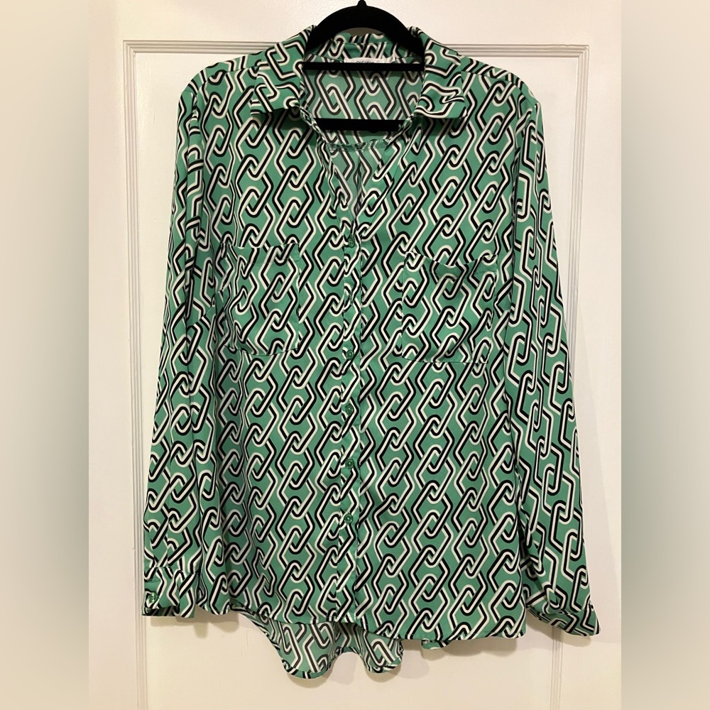Ricki's Green and Black Geometric Blouse